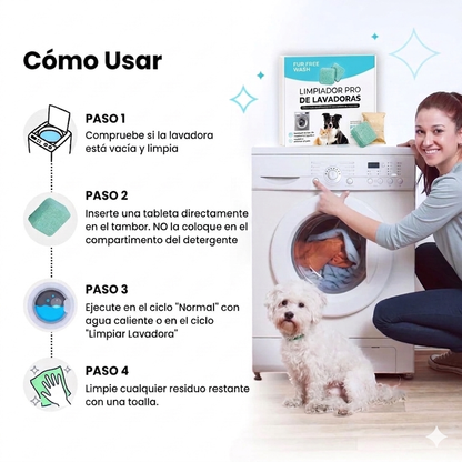 FurfreeWash Pro - Limpieza profunda para lavadoras con mascotas